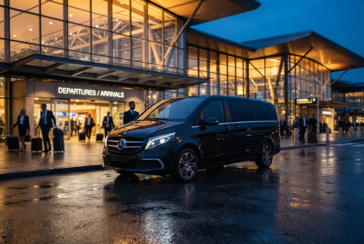 Mercedes V-Class outside a terminal