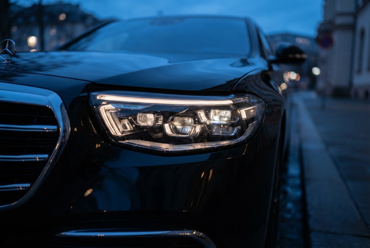 Mercedes headlight detail
