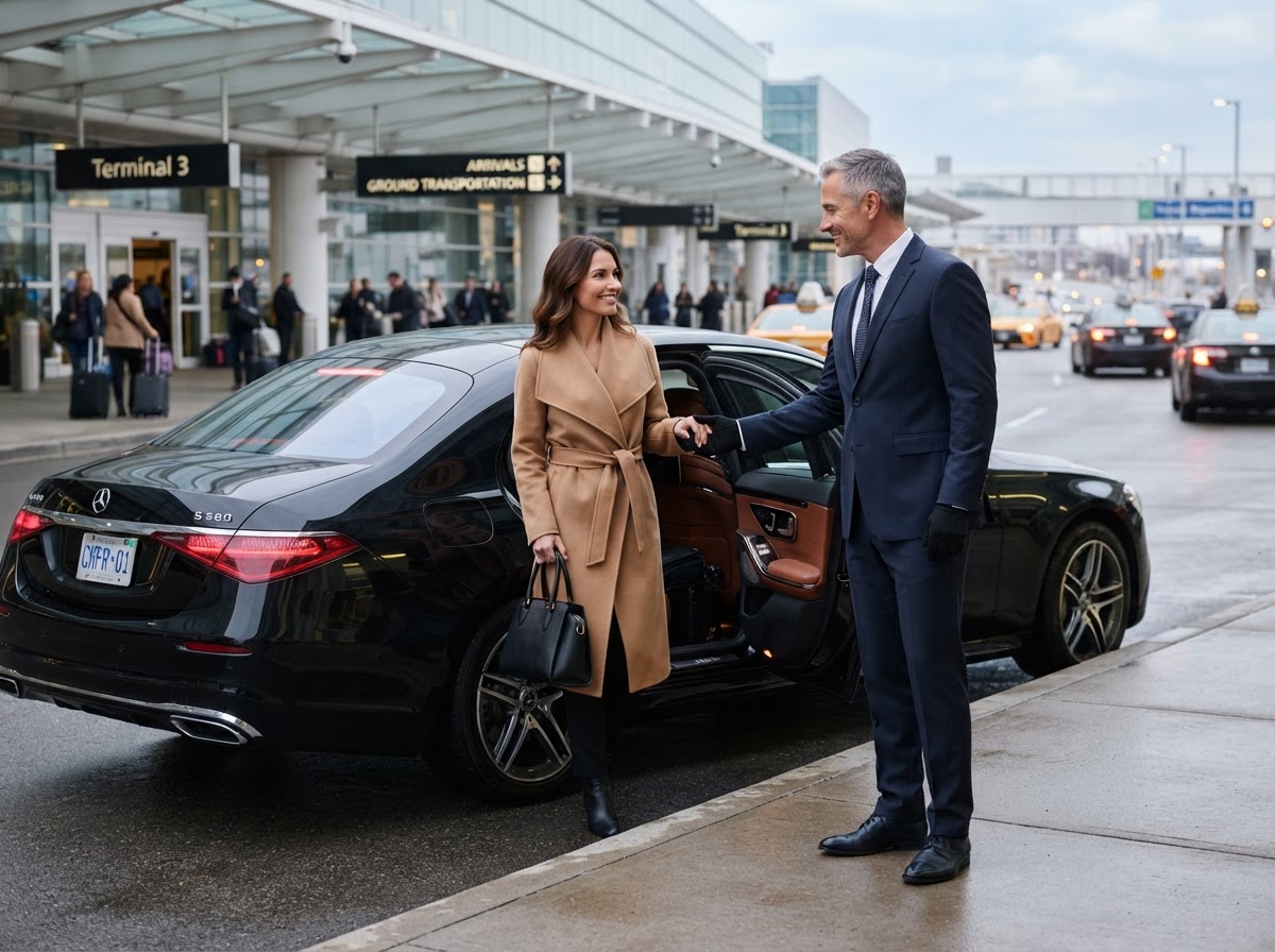 Chauffeur meeting a passenger at the airport